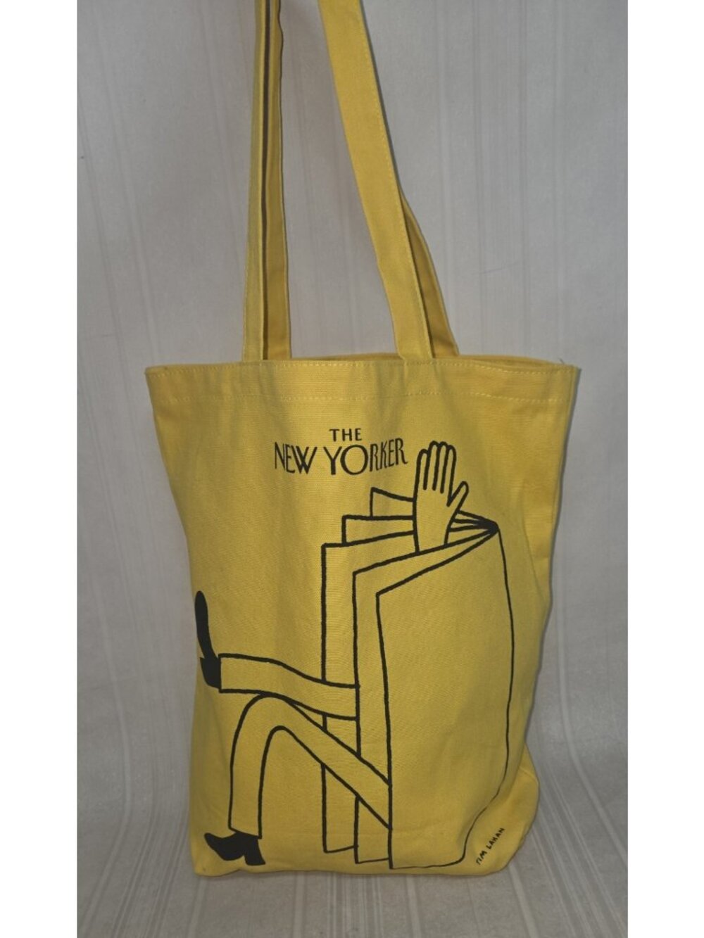 New Yorker Limited Edition Tim Lahan Canvas Tote Bag 15" x 15" Yellow